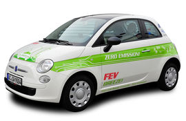 E-Auto mit grüner Beschriftung.