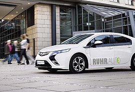 E-Mobil in der Fußgängerzone.